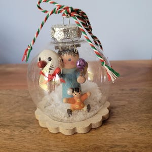 vintage wooden ornament in plastic wooden ornament