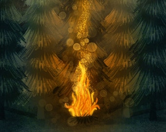 Camp Fire - Signed Print