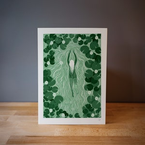 Water Lily Swimmer (In Green) - Signed Print