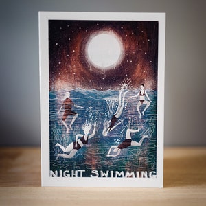 Night Swimming Greetings Card image 1