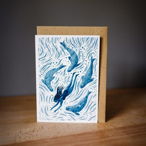 Nadador de focas - Tarjeta de felicitación
