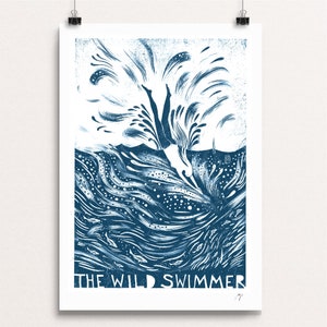 The Wild Swimmer In Blue Signed Print image 2