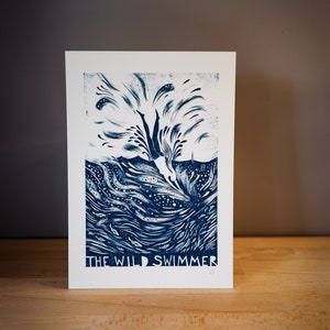 The Wild Swimmer In Blue Signed Print image 1