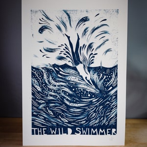 The Wild Swimmer In Blue Signed Print image 8