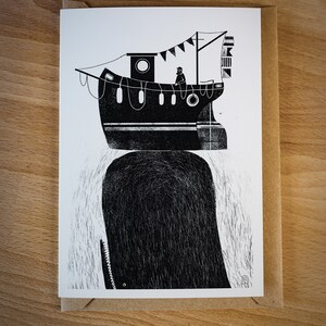 Whale & Fishing Boat Never Stop Exploring Greetings Card image 5