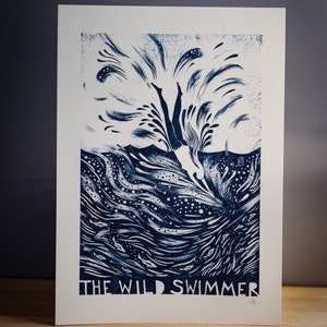 The Wild Swimmer In Blue Signed Print image 7