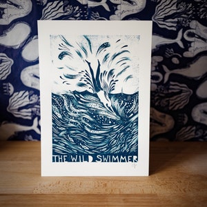 The Wild Swimmer In Blue Signed Print image 9