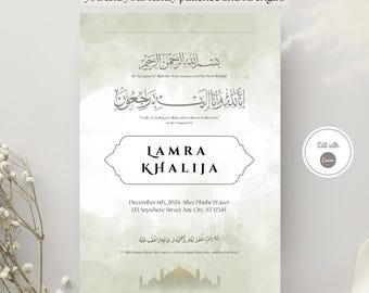 Editable Muslim Janazah Funeral Announcement Template|Islamic Funeral Prayer Invitation| Digital Janazah Notice|Printable Death Announcement