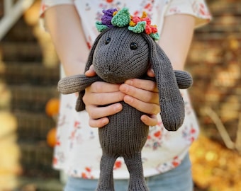 Knitted Toy Bunny Pattern, Floppsie Rabbit (Digital Download)