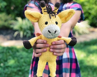 DIGITAL DOWNLOAD, Knit Giraffe, Giraffe toy, Giraffe plush, Africa animal toy, Safari Toy, Baby Toy, Knit Animal, Animal Pattern