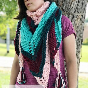 DIGITAL DOWNLOAD, Chunky Knit Shawl, Knit Shawl, Chunky Scarf, Knitting Pattern, Knit Scarf, Beginner Shawl, Easy Knit Shawl, Pattern