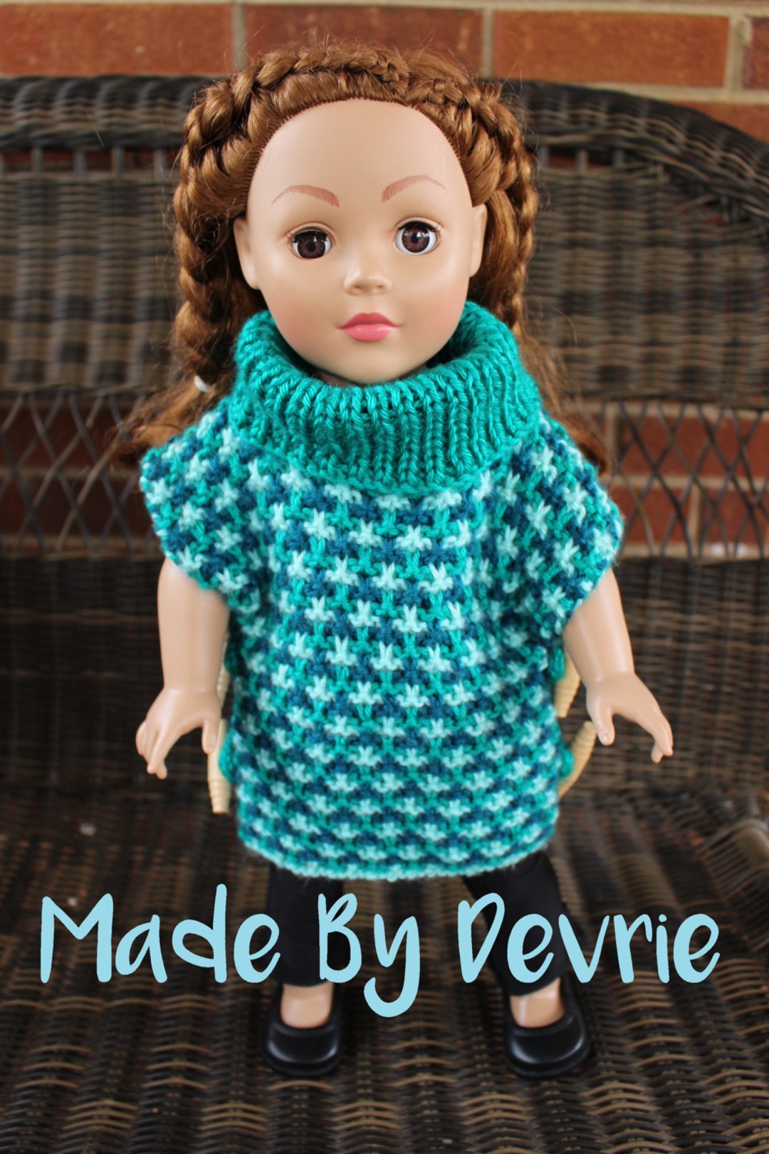 18 Inch Doll Clothes, KNITTING PATTERN, Doll Sweater, Knitted Doll