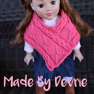 DIGITAL Download, 18 inch doll clothes,KNITTING PATTERN, knit doll clothes, doll sweater, knit doll poncho, poncho sweater, knit poncho