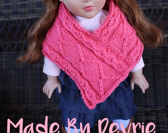 Patrón de tejido para ropa de muñeca de 45 cm: poncho de punto trenzado (descarga digital)