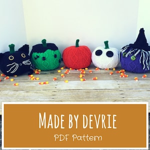 DIGITAL Download, Knit Pumpkin Decorations, KNITTING PATTERN, Halloween Decor,  Pumpkin, Halloween Decorations, Knit Witch, Knit Ghost,