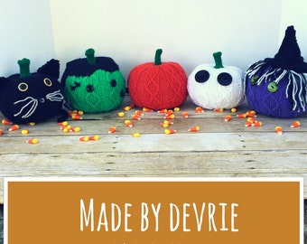 DIGITAL Download, Knit Pumpkin Decorations, KNITTING PATTERN, Halloween Decor,  Pumpkin, Halloween Decorations, Knit Witch, Knit Ghost,