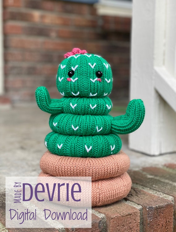 Gestrickte Kaktus Stacking Ring Spielzeug Muster, Strick Spielzeug  (Digitaler Download) - Etsy.de