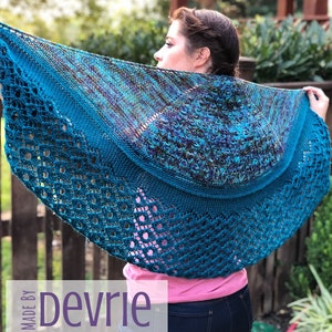 Knit Shawl Pattern, Knit shawl wrap, Shawl Pattern, Scarf Pattern, Lace Shawl, Wrap Pattern, Knitting pattern, Cresent Shawl, Fall Shawl image 6