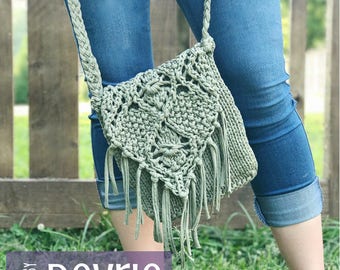 DIGITAL DOWNLOAD, Knit bag, Knit Purse, Fringe Bag, Fringe Purse, Knitting Pattern, messenger bag, crossbody purse, chunky knit bag