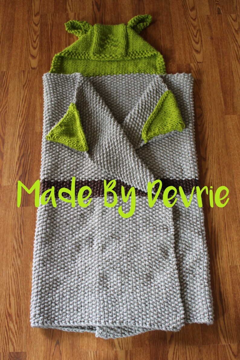 DIGITAL Download Knit Blanket Yoda Inspired Blanket Hooded Etsy
