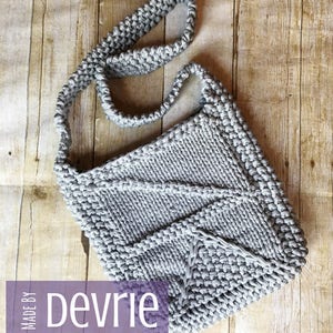 Knit Purse Pattern, Chunky T-Shirt Yarn Bag (Digital Download) image 2