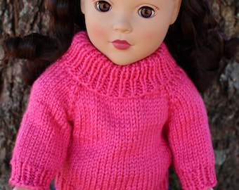 18 Inch Puppenpullover Strickmuster, Rollkragen Anleitung