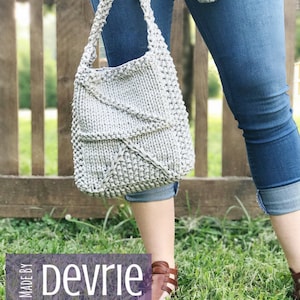 Knit Purse Pattern, Chunky T-Shirt Yarn Bag (Digital Download) image 1