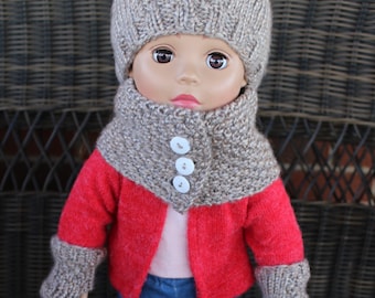 18 Zoll Puppenkleidung Strickmuster, Wintermütze, Cowl (Digitaler Download)