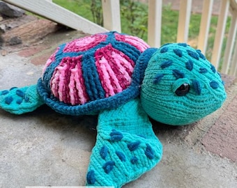 Knitted Sea Turtle, Chunky Yarn (PDF Pattern)