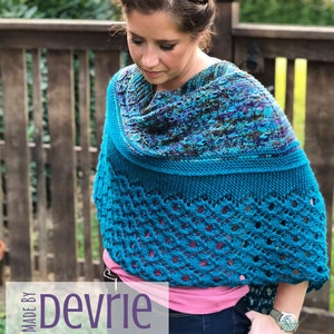 Knit Shawl Pattern, Knit shawl wrap, Shawl Pattern, Scarf Pattern, Lace Shawl, Wrap Pattern, Knitting pattern, Cresent Shawl, Fall Shawl image 7