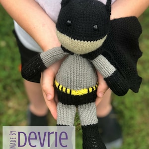 superhero toy. knit toy, knitting pattern, comic superhero, knit character, plush toy