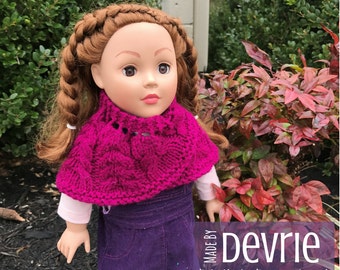 18-Inch Doll Clothes, Knit Shawl Pattern (Digital Download)