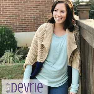 DIGITAL DOWNLOAD, Blanket Sweater, Knitting Pattern, Oversized sweater pattern, Knit Jacket, Oversized Scoop neck Cardigan, Knit cardigan