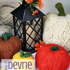 DIGITAL DOWNLOAD, Pumpkins Pattern, Fall Pumpkins, Knit pumpkins, Knit decor, Fall Decor, Knitting pattern, Fall Decorations