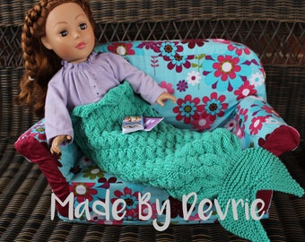 knit doll blanket, Knitting PATTERN, knit mermaid blanket, mermaid blanket, doll blanket pattern, blanket pattern, Digital Download