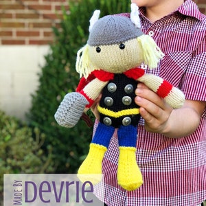 Hammer Superhero Plush Knitted Toy Pattern, Knitting Pattern, Toy Pattern image 2