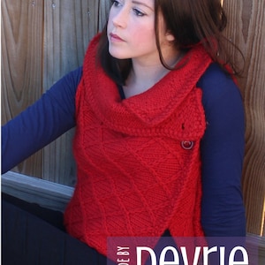 DIGITAL Download, Knitting PATTERN, Knit vest, knit sweater, knitjacket, Knit wrap vest, knit wrap, 75 Diamond Vest