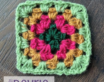 Knitted Granny Square Pattern Instructions (Digital Download)