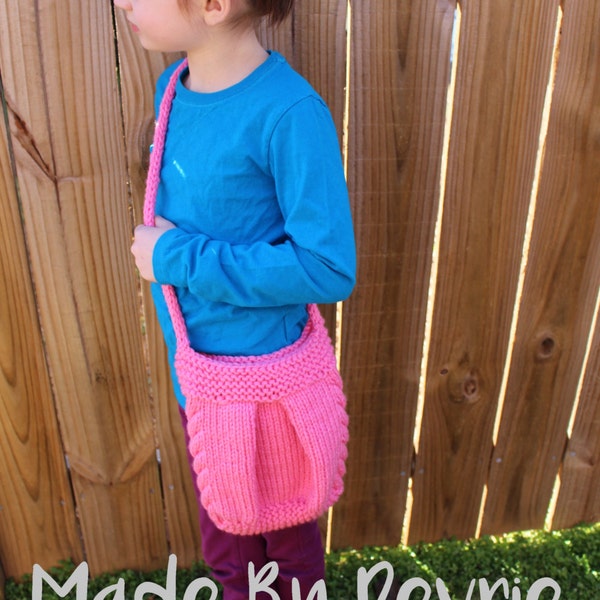 DIGITAL Download, Knitted Bag, KNITTING PATTERN, Knit Bag Pattern, Messenger Bag, Girls Bag, Girls Knitted bag, Bag for a girl, Bag Pattern