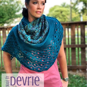 Knit Shawl Pattern, Knit shawl wrap, Shawl Pattern, Scarf Pattern, Lace Shawl, Wrap Pattern, Knitting pattern, Cresent Shawl, Fall Shawl image 1