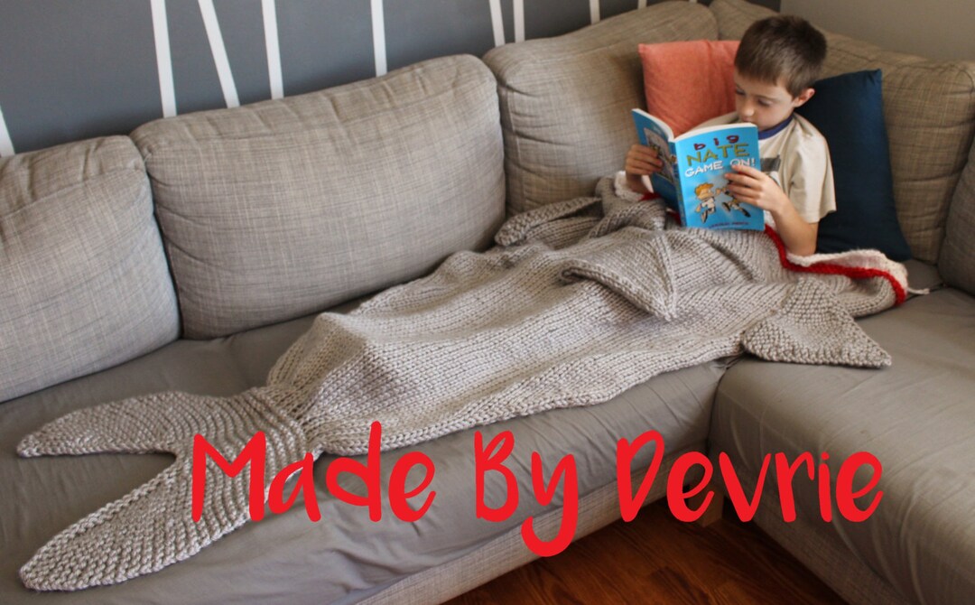 DIGITAL Download, Shark Tail Blanket, KNITTING PATTERN, Knit Shark