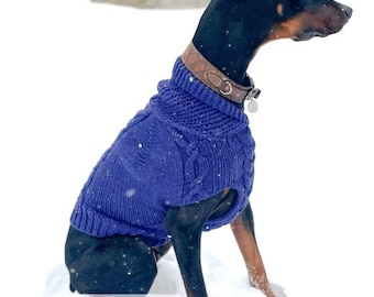 Chunky Knit Cable Dog Sweater for Large Dogs, Doberman Sweater, Knitting Pattern, DIGITAL DOWNLOAD, Chunky knit sweater, Dog sweater,
