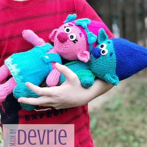 DIGITAL DOWNLOAD, Knitting Pattern, Trolls Dolls, Troll, kids toys, baby toy, stuffed toys, Knit toys