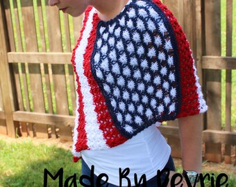 DIGITAL Download, Knitting Pattern, Knit shirt, Lace Shirt, Patriotic Shirt, Knit Poncho, Lace Poncho, Stripe Poncho, Summer Poncho