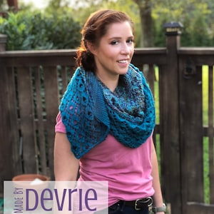 Knit Shawl Pattern, Knit shawl wrap, Shawl Pattern, Scarf Pattern, Lace Shawl, Wrap Pattern, Knitting pattern, Cresent Shawl, Fall Shawl image 5