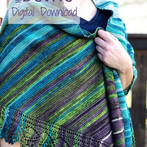 Knit Shawl, Shawl Pattern, DIGITAL DOWNLOAD, Lace Shawl Pattern, Temperature Shawl, Shawl Pattern,