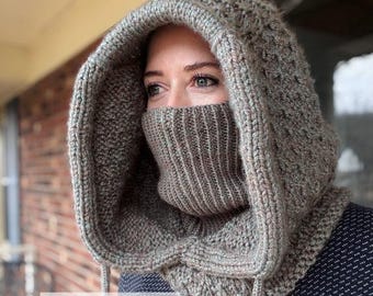 Chunky Knit Hood, Beginner Friendly, PDF file, Winter Hood Knitting Pattern