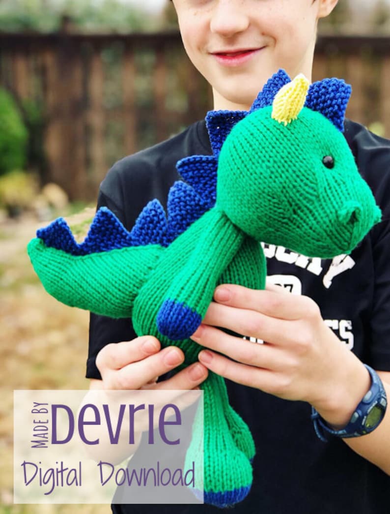 DIGITAL DOWNLOAD Knit Dinosaur Dinosaur Toy Knit Toy Knit Etsy UK