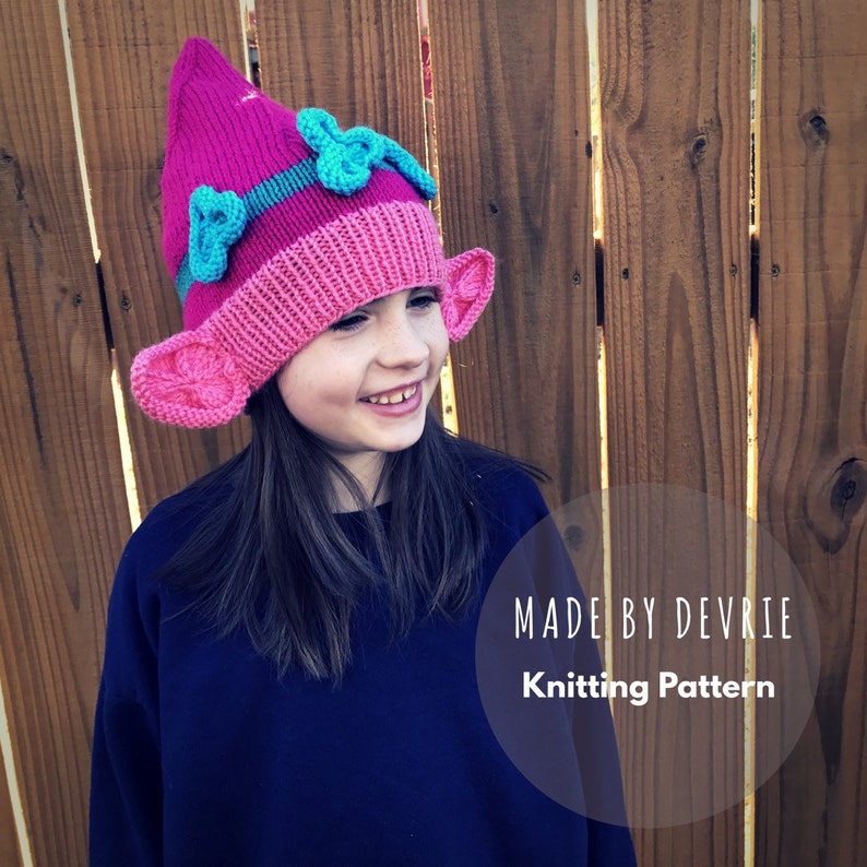 DIGITAL Download, Poppy Troll inspired, Hat, KNITTING PATTERN, Knit hat pattern, Poppy Hat, Troll Hat, Hat Pattern, Knit Hat image 7