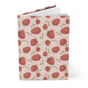 Strawberry Fields Floral Journal Matte Hardcover Notebook Strawberries Stationery Gift Writing Diary Cute Flower Notepad Gardening Planner image 3